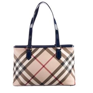 GUC Burberry Supernova Check Tote Bag